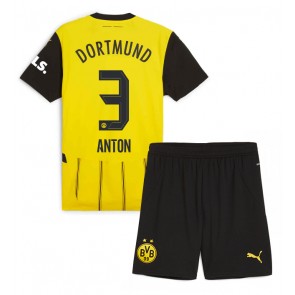 Borussia Dortmund Waldemar Anton #3 Dětské Domácí dres komplet 2024-25 Krátký Rukáv (+ trenýrky)